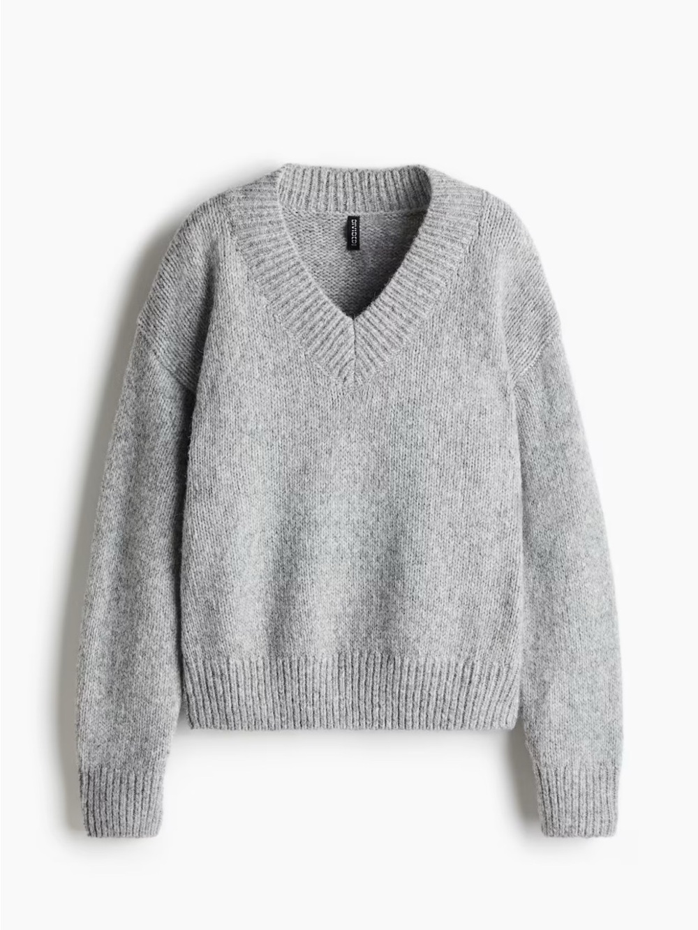 H&M Light Gray V-Neck Knit Sweater